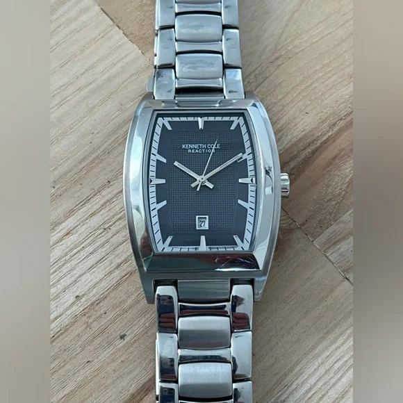 Kenneth Cole Reaction Men’s Watch Blue Rectangular Dial Stainless Steel Bracelet